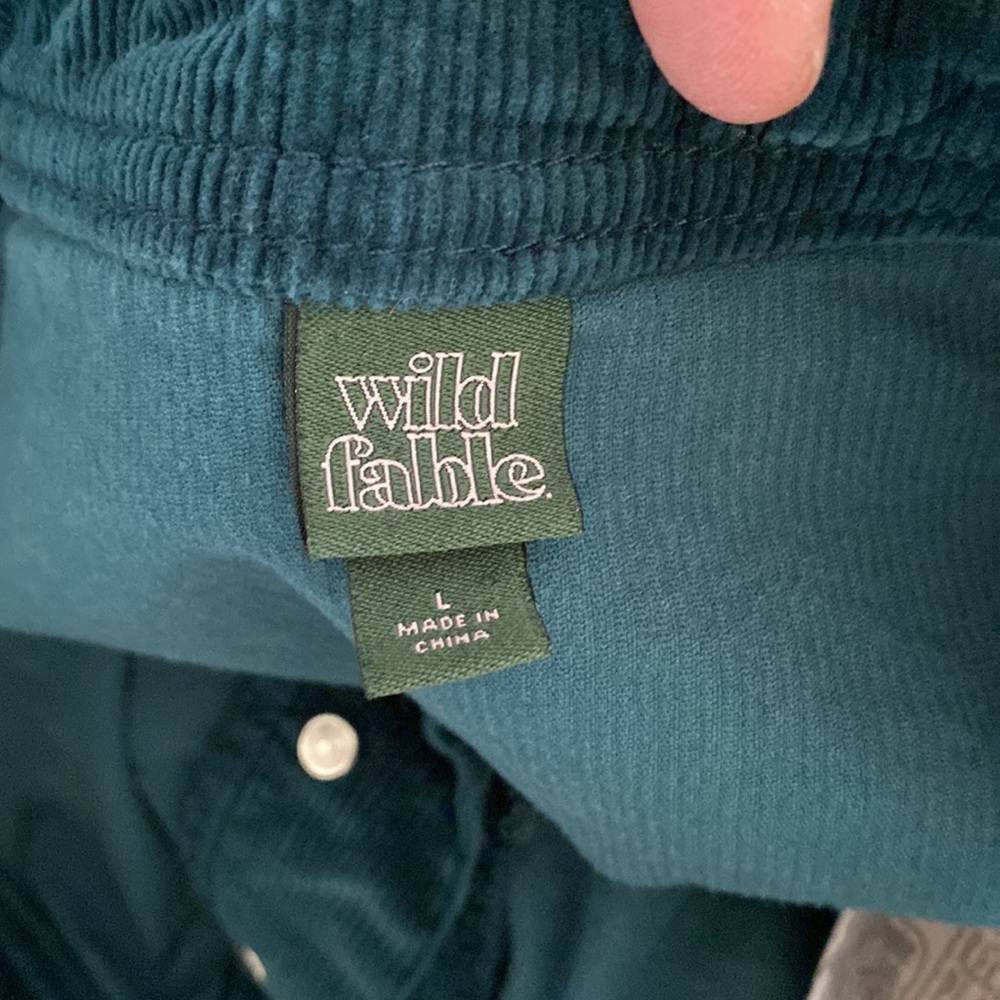 Wild Fable Blue / Green Corduroy Suspender / Overall Skirt - Picture 8 of 8